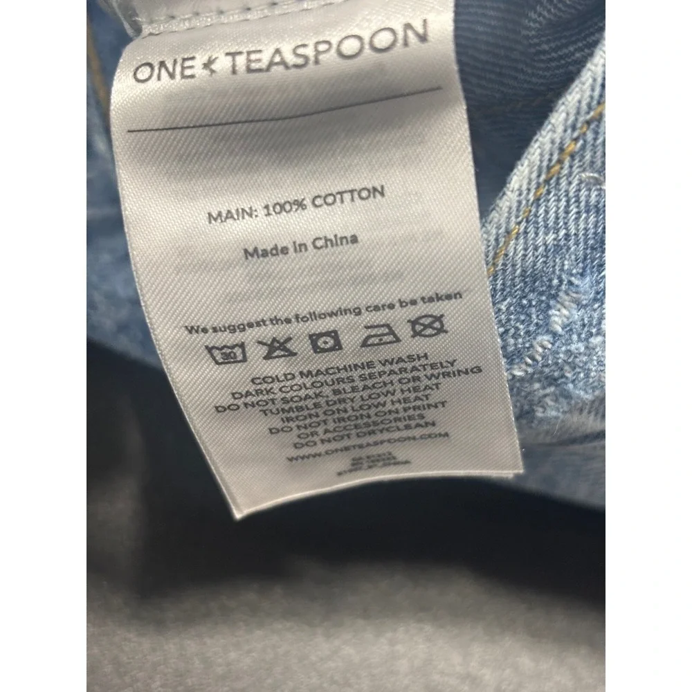 One Teaspoon NEW Misty Blue Frankies Shorts Women's 23 Blue Denim Long Length